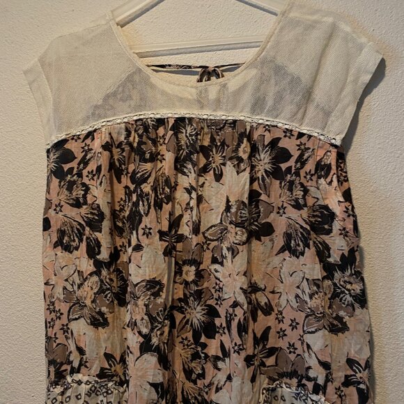 Free People Angelica Floral Printed Tunic Dress Size Medium Boho - Picture 4 of 5